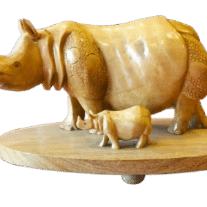 Wooden Rhinoceros with calf