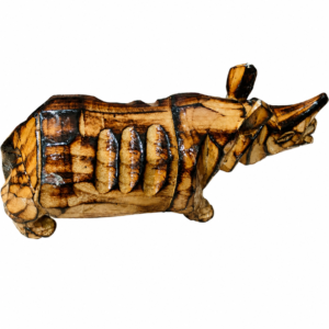 Handcrafted Wooden Rhino Decorative Showpiece